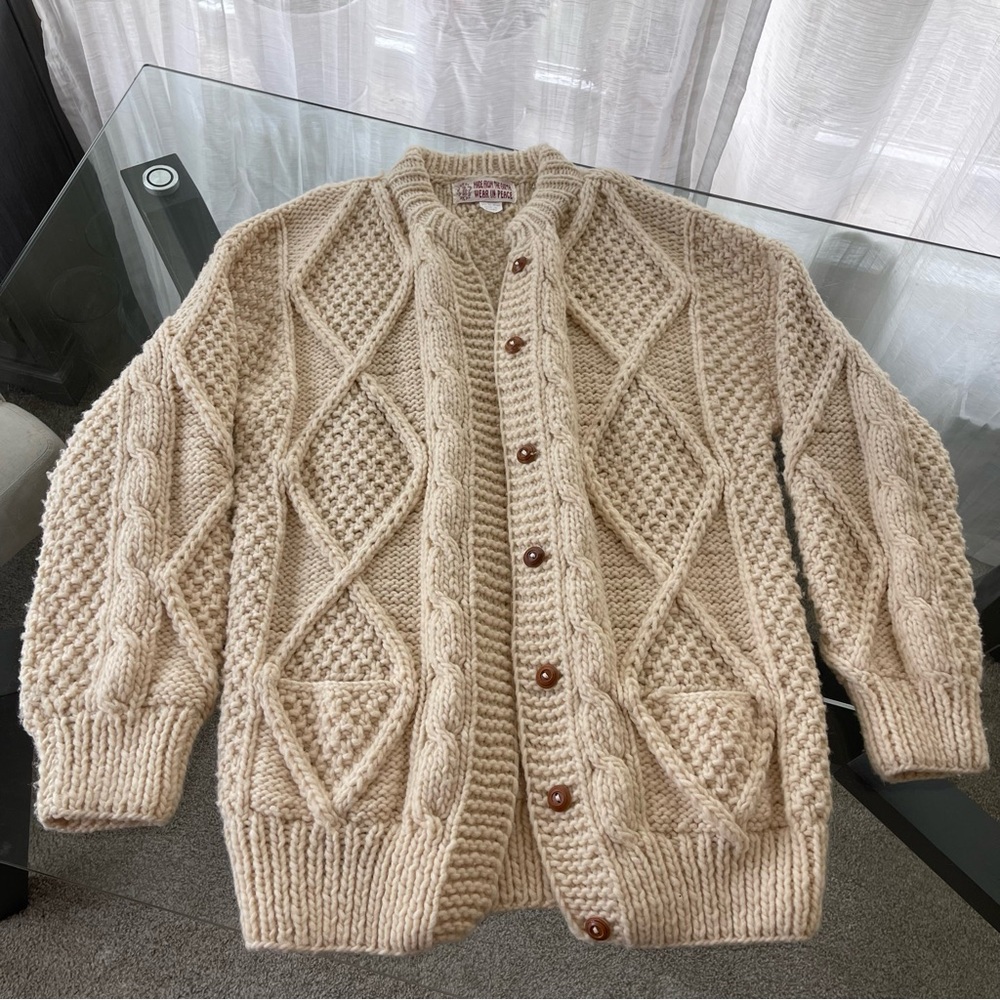 Women's Cream Cardigan Sweater